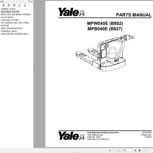 Yale Forklift MPW045E (B802) MPB040E (B827) Parts Manual (1)