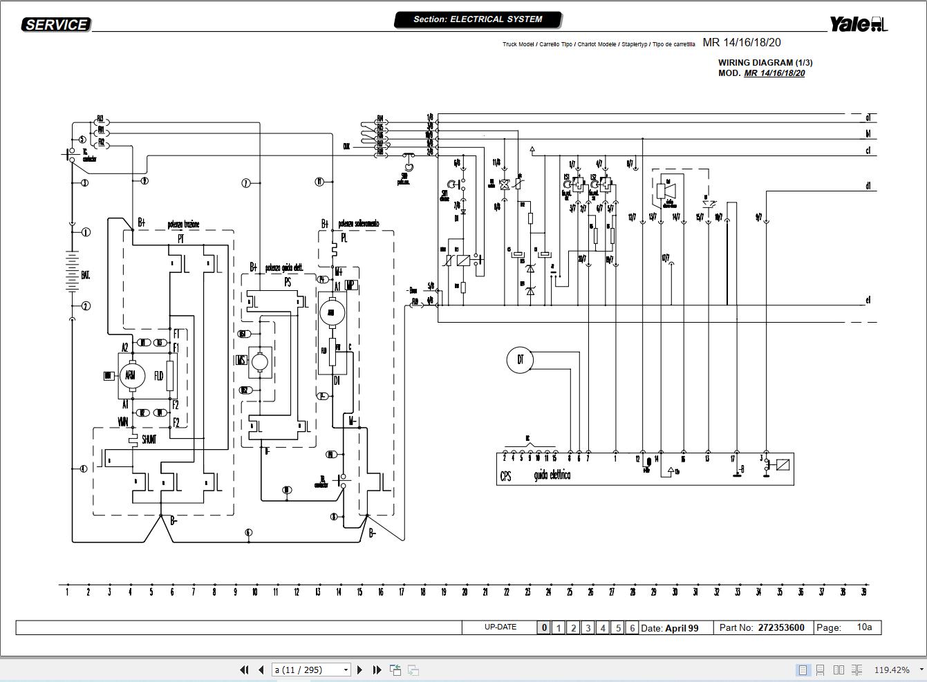 Yale Forklift MR14 MR16 MR18 MR20 (B849) Service Manual 272353600 (2)