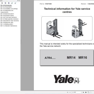 Yale Forklift MR14 to MR25 (A7R4) Service Manual 550271039 (1)