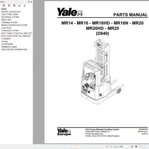 Yale Forklift MR14 to MR25 (D849) Parts Manual (1)