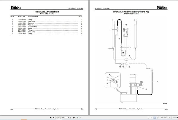 Yale Forklift Ms12S Ms15S (B855) Parts Manual (2)