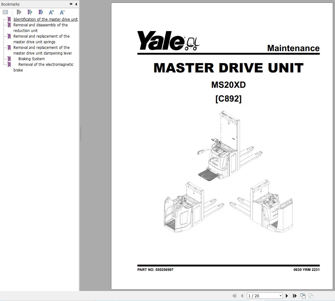 Yale Forklift MS20XD (C892) Service Manual (1)