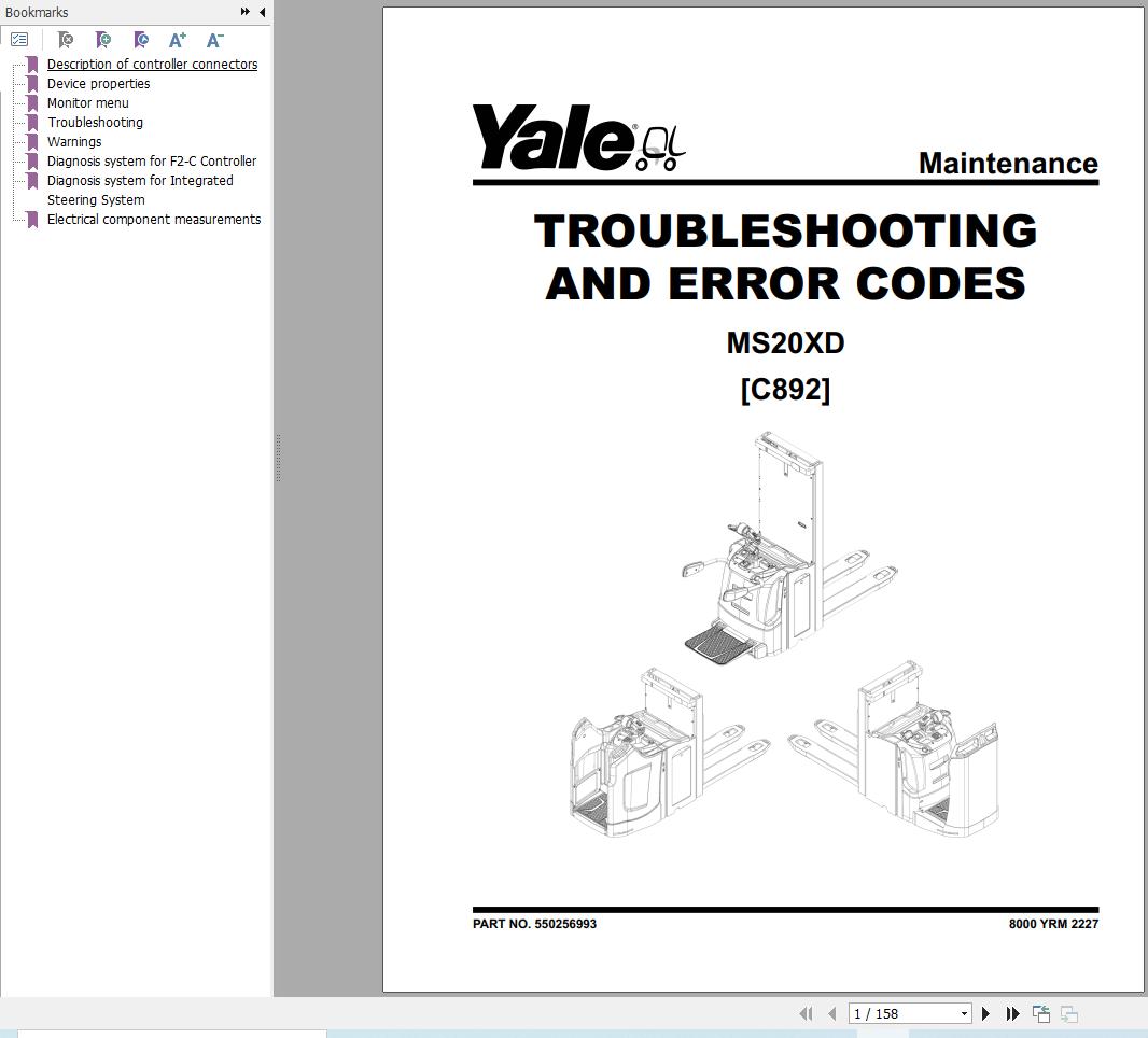 Yale Forklift MS20XD (C892) Service Manual (2)