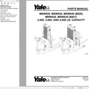 Yale Forklift MSW020 MSW030 MSW040 (B820) MRW020 MRW030 (B821) Parts Manual (1)