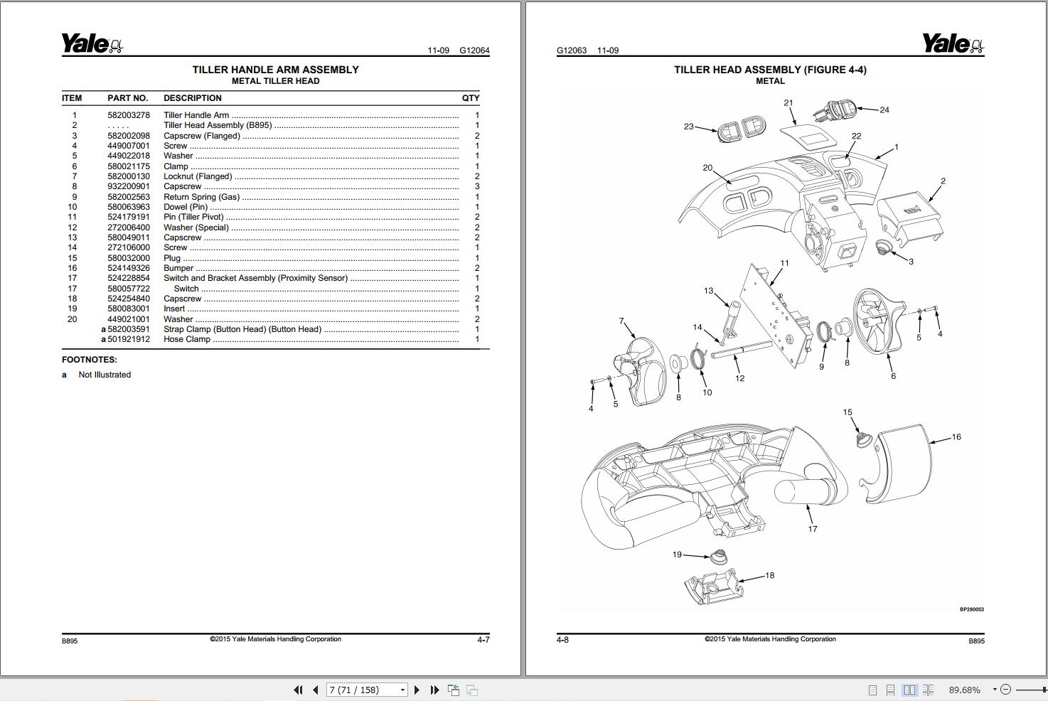 Yale Forklift MSW025 F MSW030 F (B888) Parts Manual (2)