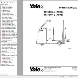 Yale Forklift MTR005 E (A902) MTR007 E (A903) Parts Manual (1)