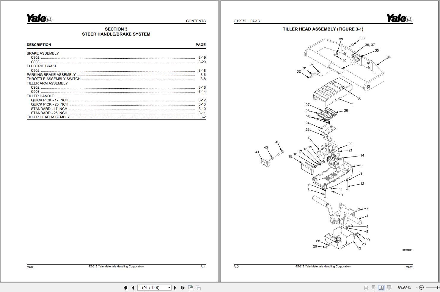 Yale Forklift MTR005 F (C902) MTR007 F (C903) Parts Manual (2)