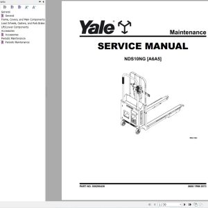 Yale Forklift NDS10NG (A6A5) Service Manual 550295439 2024 (1)
