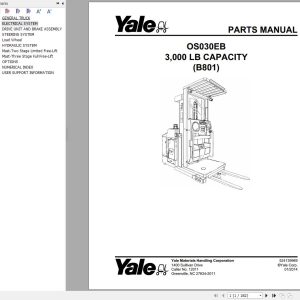 Yale Forklift OS030EB 3 000 LB CAPACITY (B801) Parts Manual (1)