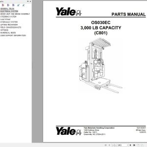 Yale Forklift OS030EC 3 000 LB CAPACITY (C801) Parts Manual (1)