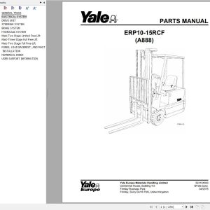Yale Forklift RP10RCF ERP12RCF ERP15RCF (A888) Parts Manual (1)