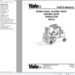 Yale GP080 120VX GLP080 120VX GDP080 120VX VERACITOR (G813) Parts Manual (1)