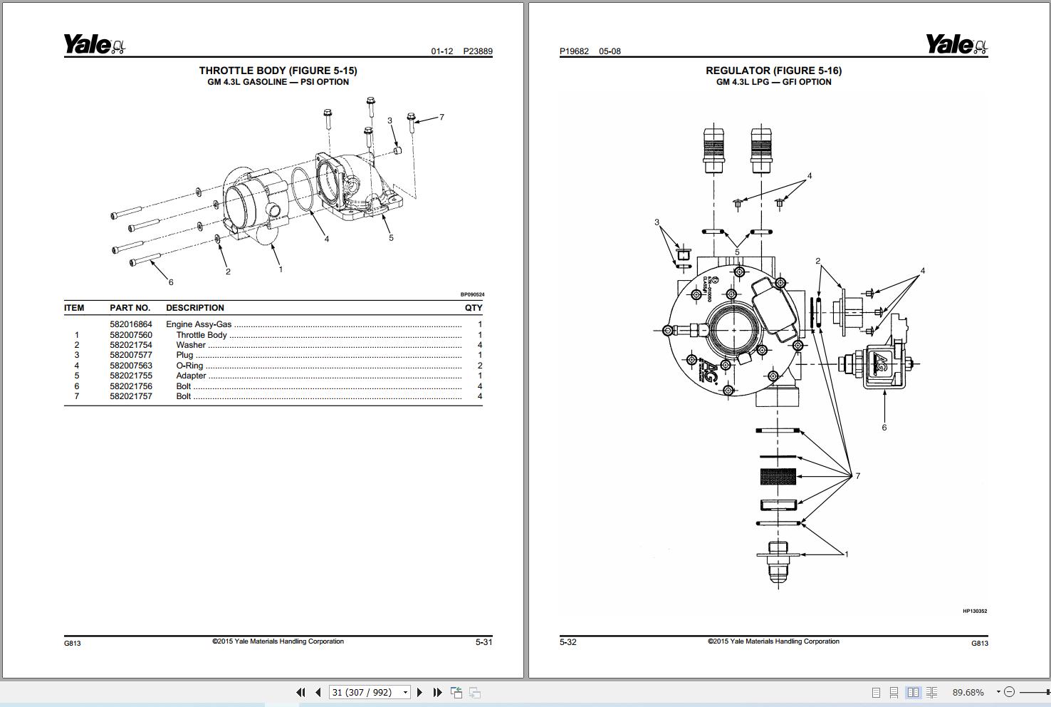 Yale GP080 120VX GLP080 120VX GDP080 120VX VERACITOR (G813) Parts Manual (2)
