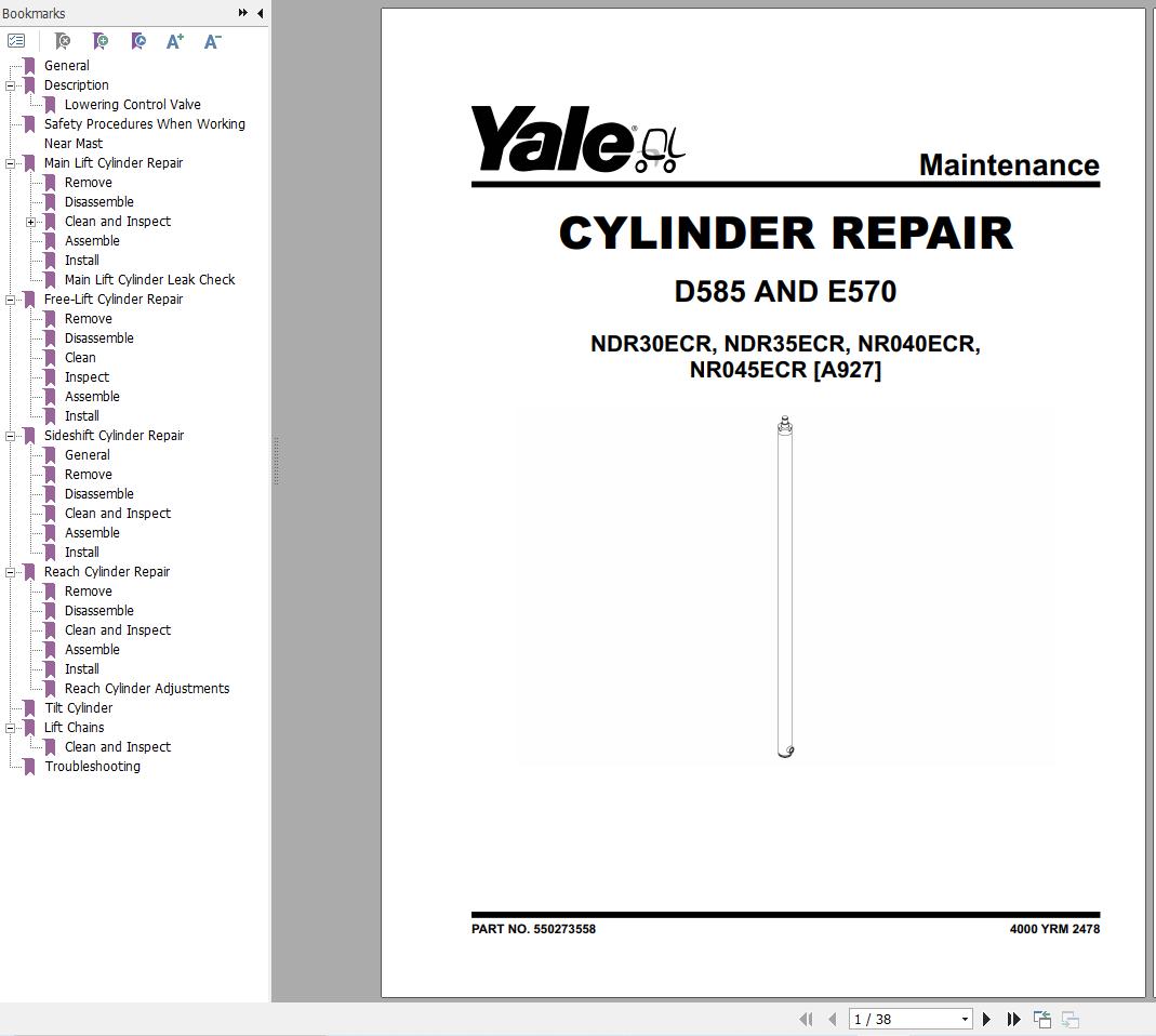 Yale NDR030ECR NDR035ECR NR040ECR NR045ECR (A927) Service Manual (2)