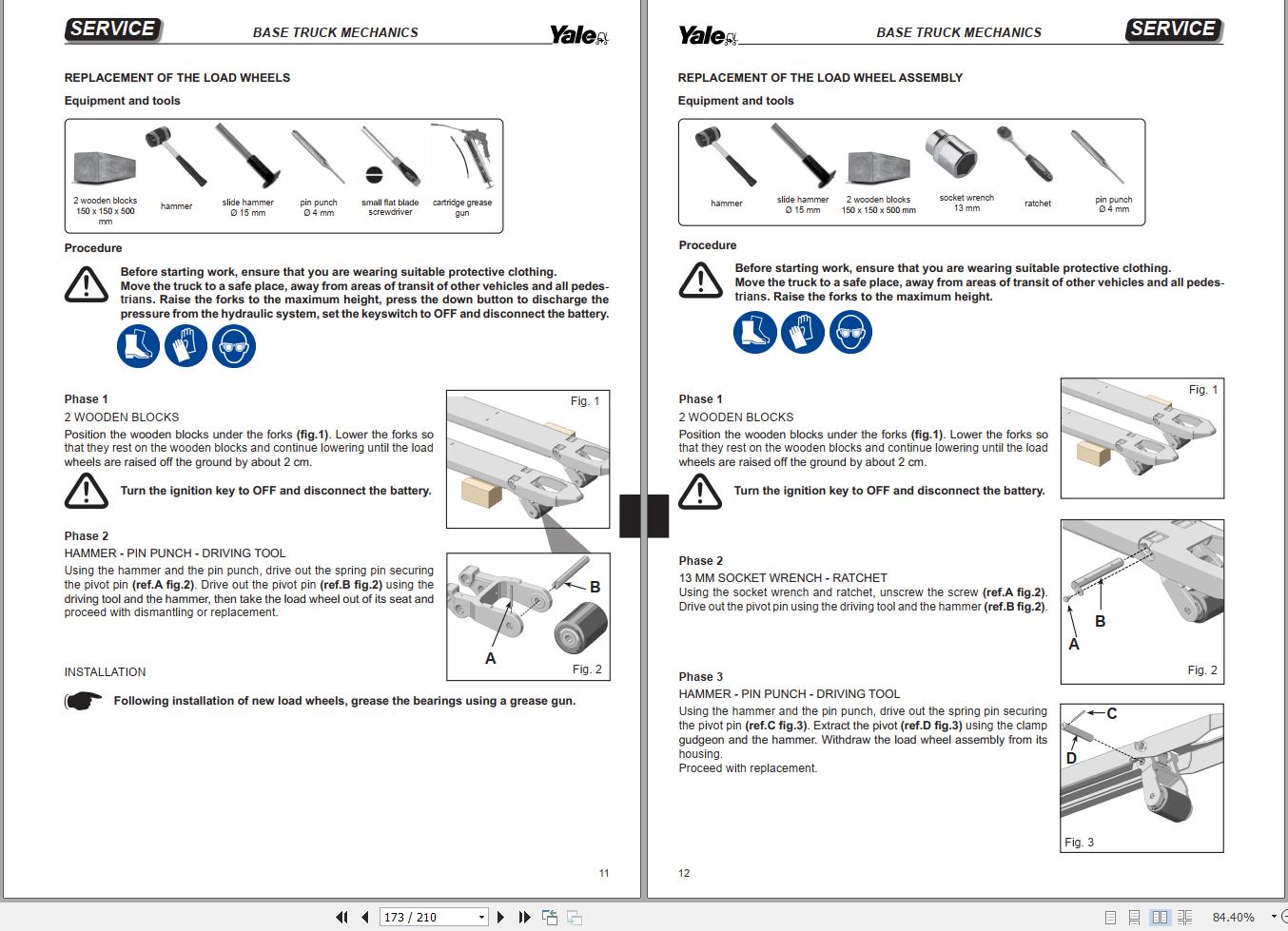 Yale Pallet Trucks MP16 MP18 MP20 MP22 (B428) Service Manual 550275580 (3)