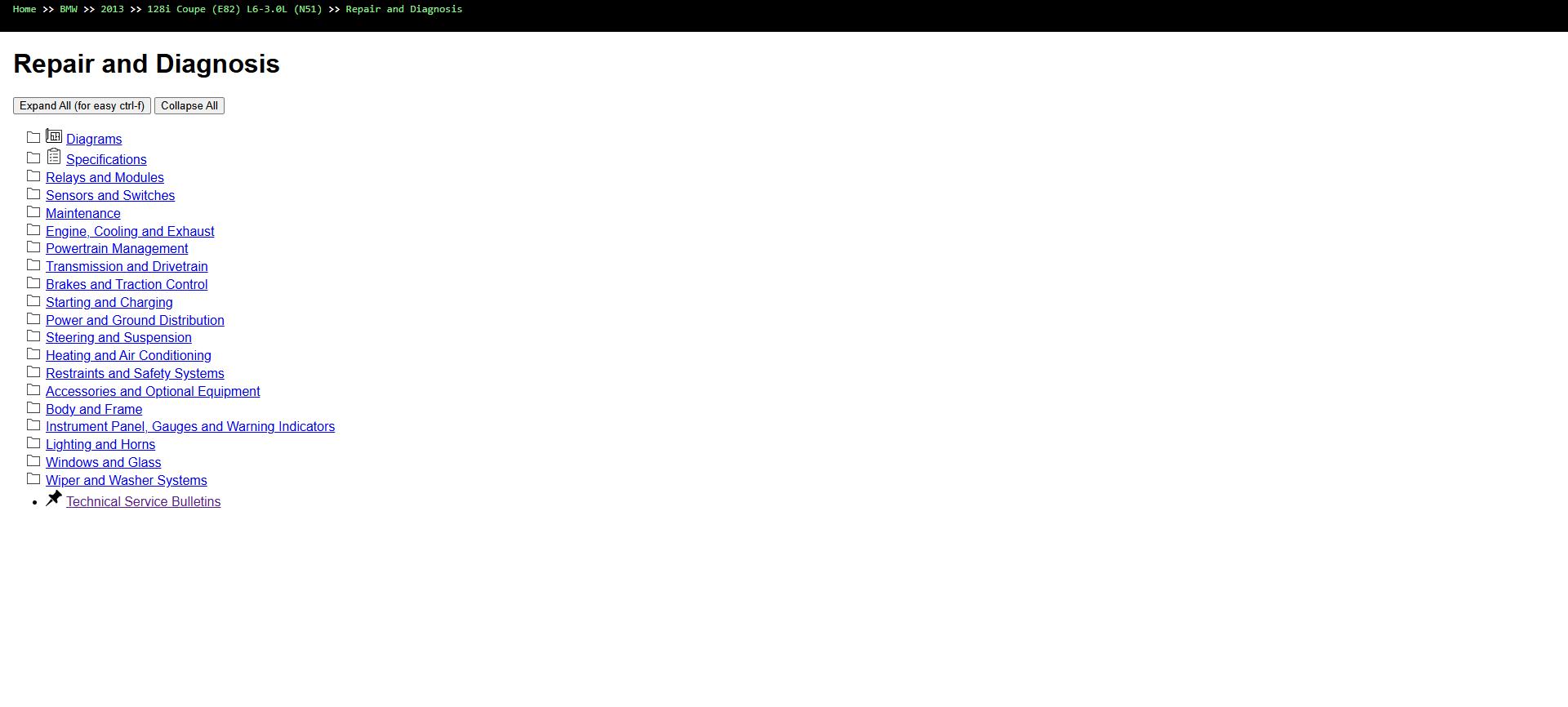 BMW 128i Coupe E82 L6 3.0L N51 2013 Parts Repair Diagnosis Manual 1
