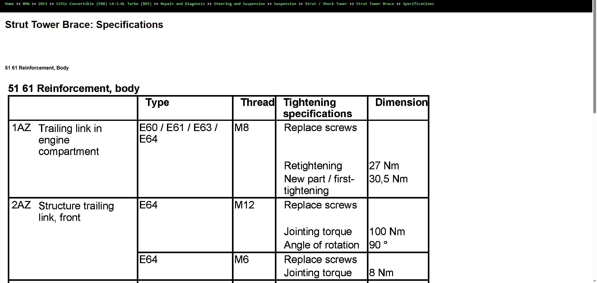 BMW 135is Convertible E88 L6 3.0L Turbo N55 2013 Parts Repair Diagnosis Manual 3