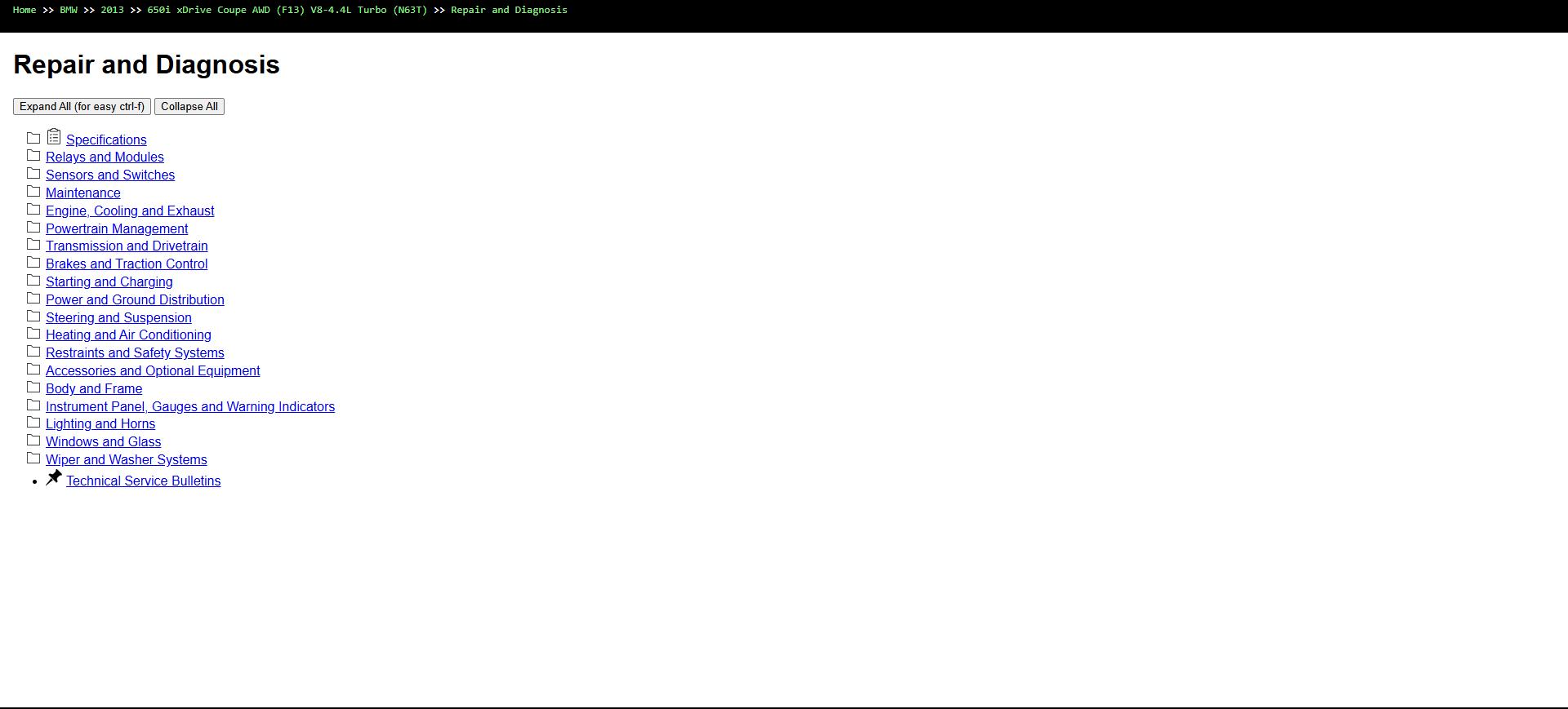 BMW 650i xDrive Coupe AWD F13 V8 4.4L Turbo N63T 2013 Parts Repair Diagnosis Manual 1