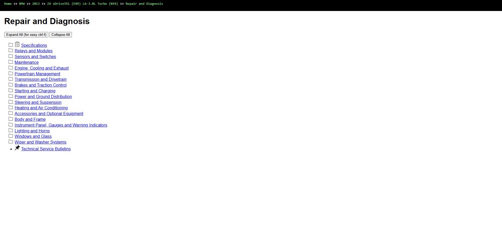 BMW Z4 sDrive35i E89 L6 3.0L Turbo N54 2013 Parts Repair Diagnosis Manual 1