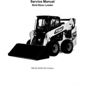 Bobcat Skid Steer Loader S86 Service Manual 2024