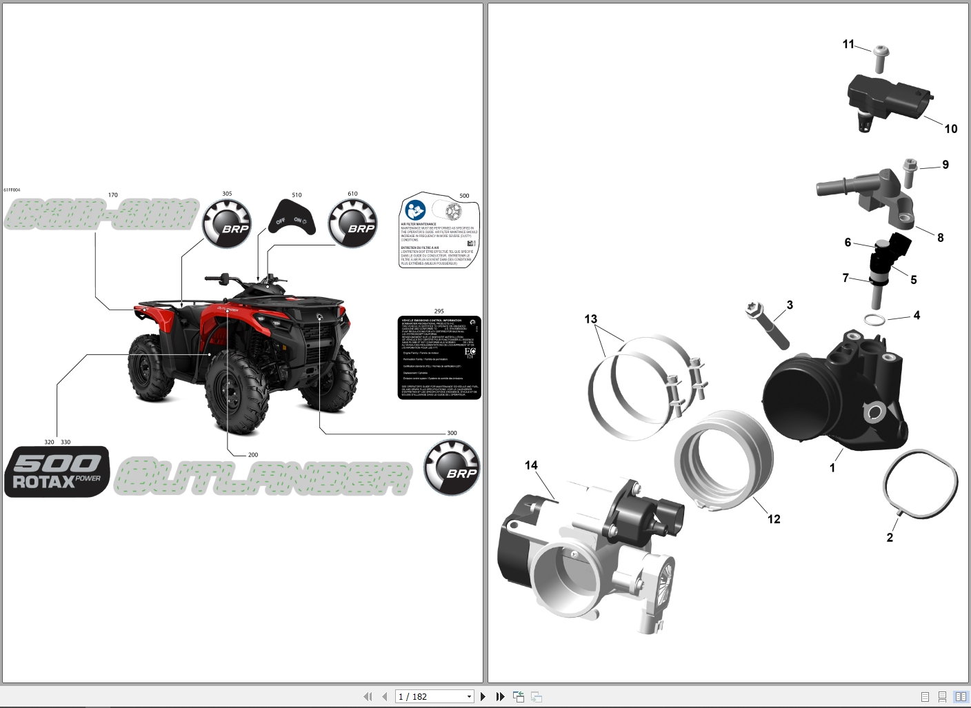Can Am All Terrain Vehicle Outlander 500 2X4 NA Parts Manual 2026 (1)