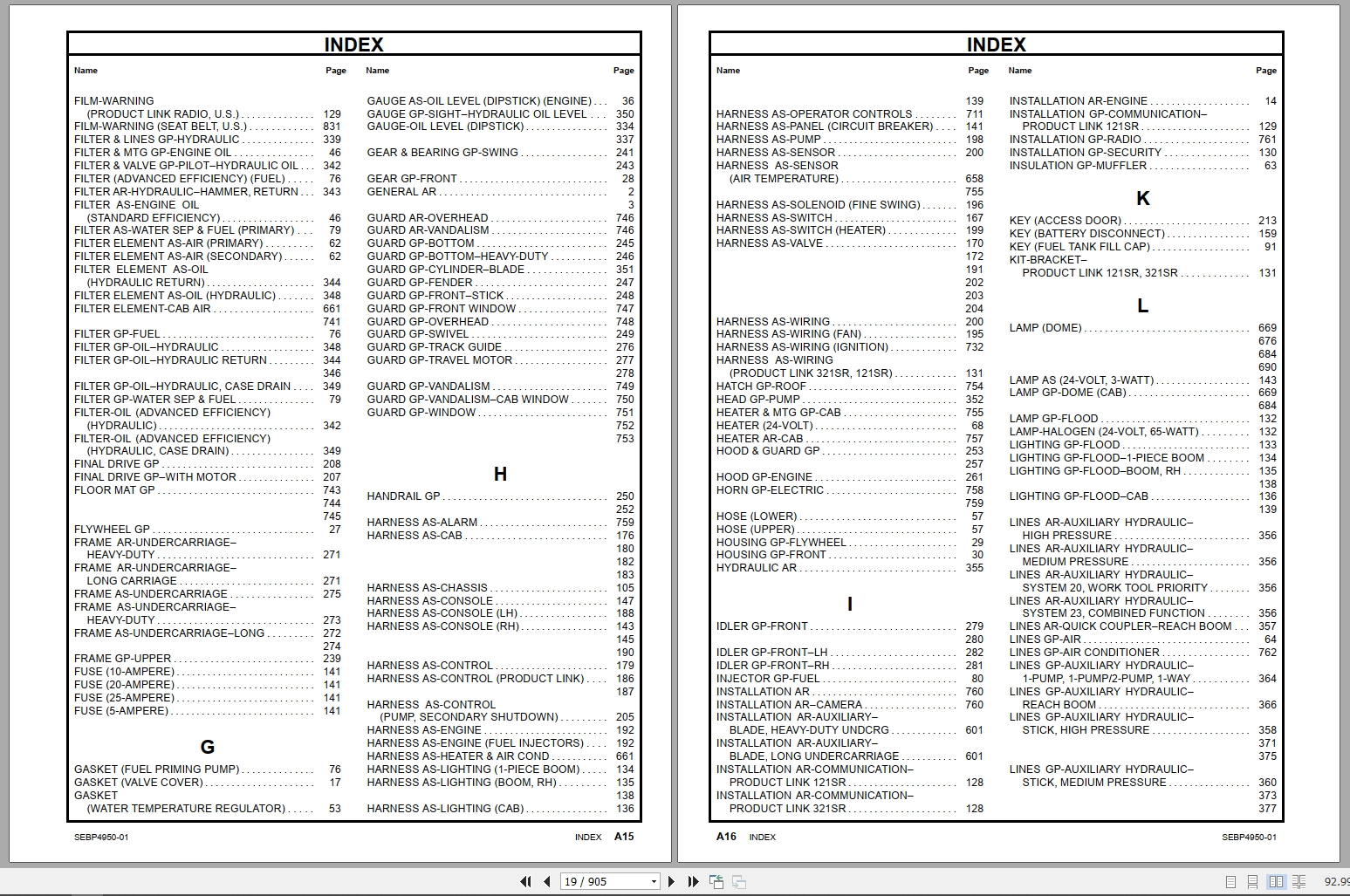 Caterpillar Excavators 314D CR 314D LCR Parts Manual SEBP4950 01 2008 2