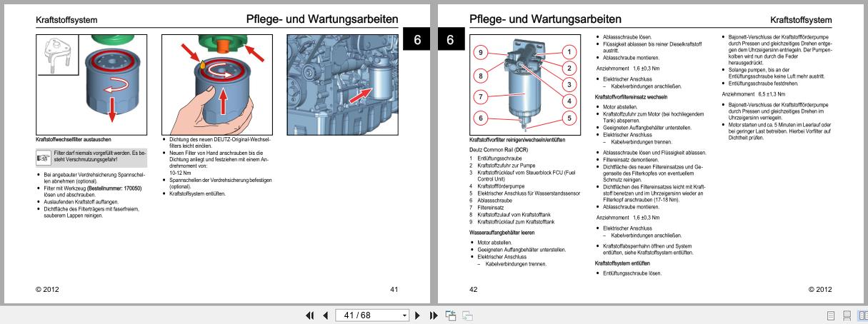 Deutz Engine D2.9L4 TD2.9L4 TCD2.9L4 Operation Manual 03123892de 2012 DE (3)