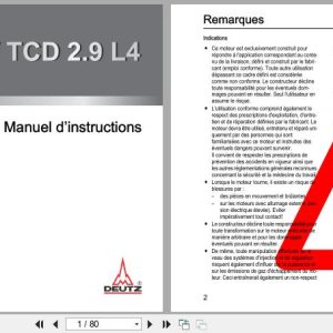 Deutz Engine D2.9L4 TD2.9L4 TCD2.9L4 Operation Manual 03124695fr 2015 FR (1)
