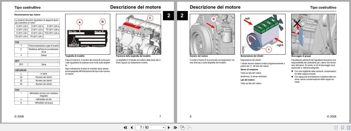Deutz Engine D2011 TD2011 TCD2011 Series Operation Manual 03123550it 2008 IT (2)