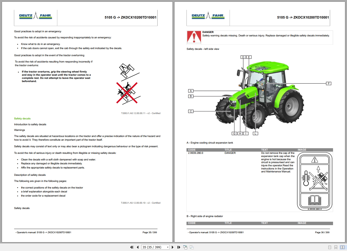 Deutz Fahr Tractor 5105 G ZKDCX10200TD10001 Operator Manual (2)