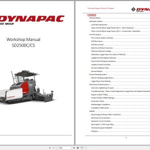 Dynapac Paver Finisher SD2500C SD2500CS Workshop Manual (1)