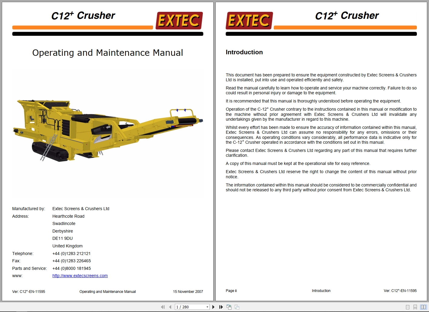 Extec Crusher C12+ Operating and Maintenance Manual Hydraulic Schematic 2007 (1)