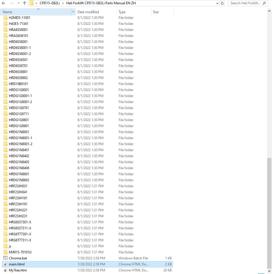 Heli Forklift CPD15 GB2Li Parts Manual EN ZH 1