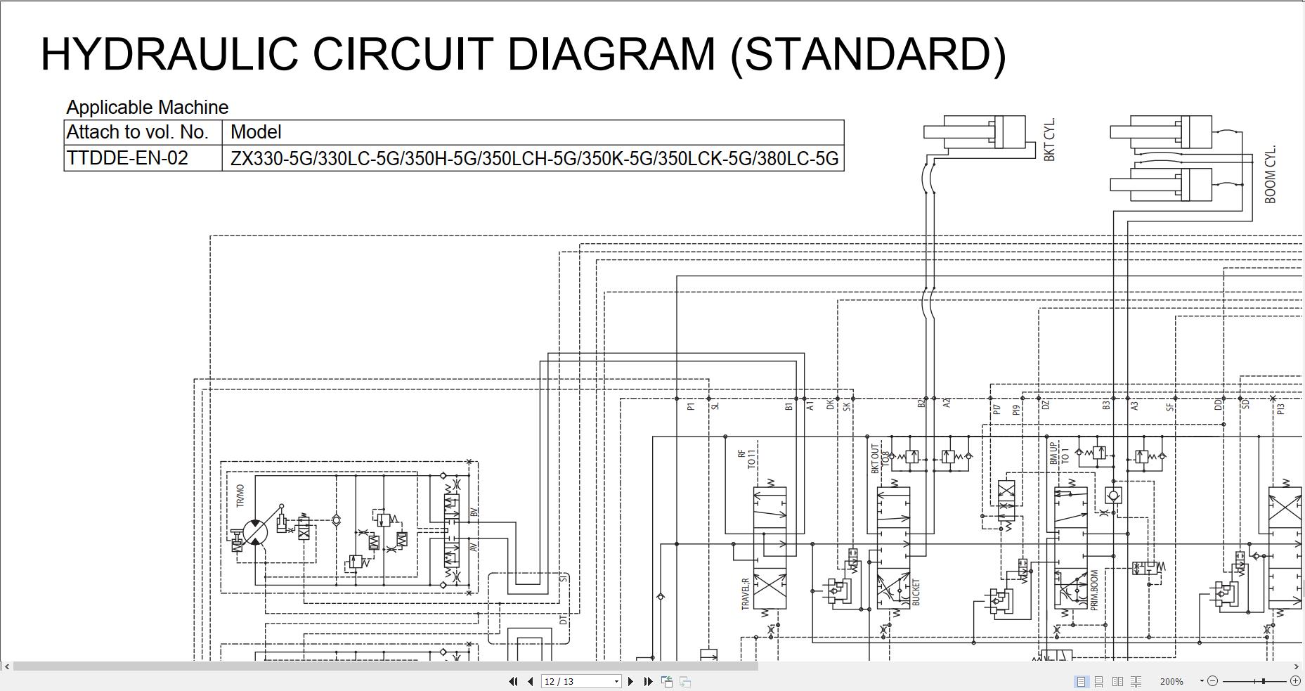 Hitachi Excavator ZX330 5G to ZX380 5G Diagram and Technical Manual 4
