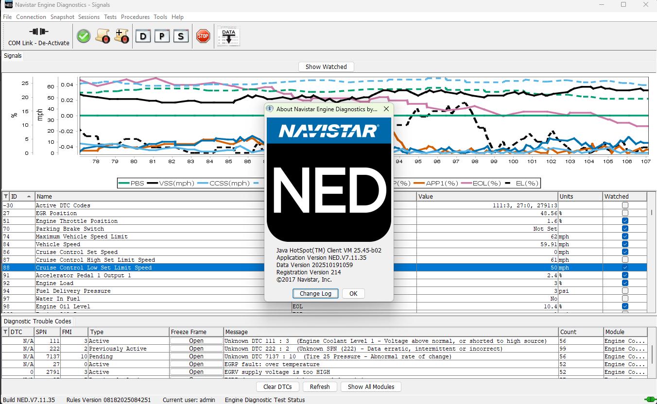 International NED 7.11.35 Data 10.2025 Navistar Engine Diagnostics Remote Installation 1