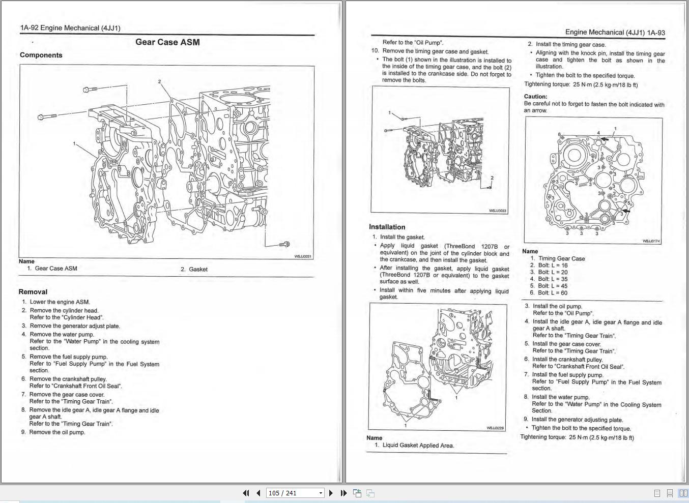 Isuzu Engine AI 4JJ1X Workshop Manual 4JJ1 WE 0662 2