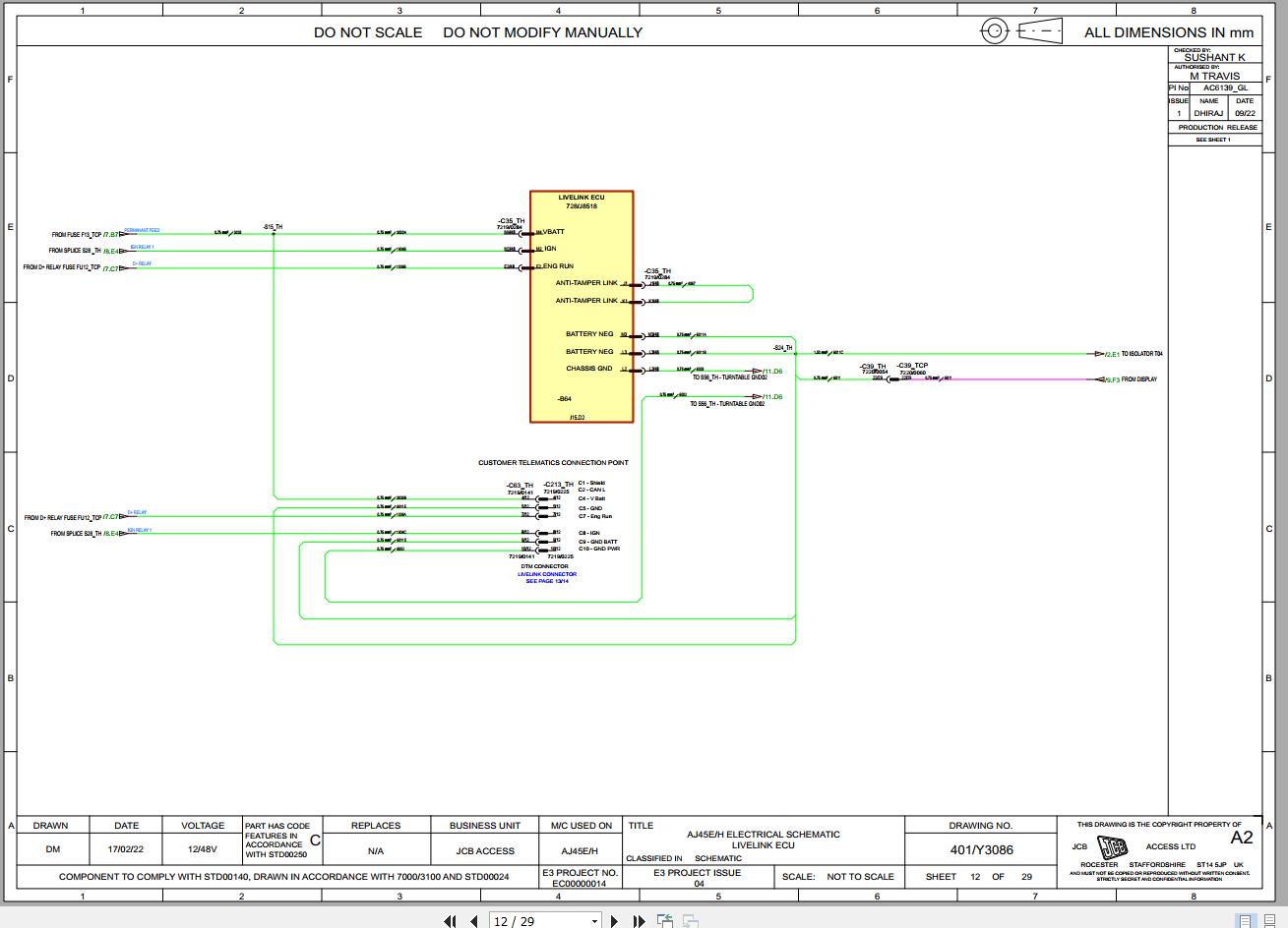 JCB Articulated Boom A45E 2021 2025 Electrical and Hydraulic Diagram (2)
