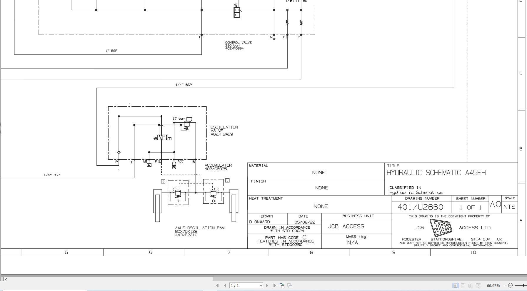 JCB Articulated Boom A45EH 2021 2025 Electrical and Hydraulic Diagram (3)