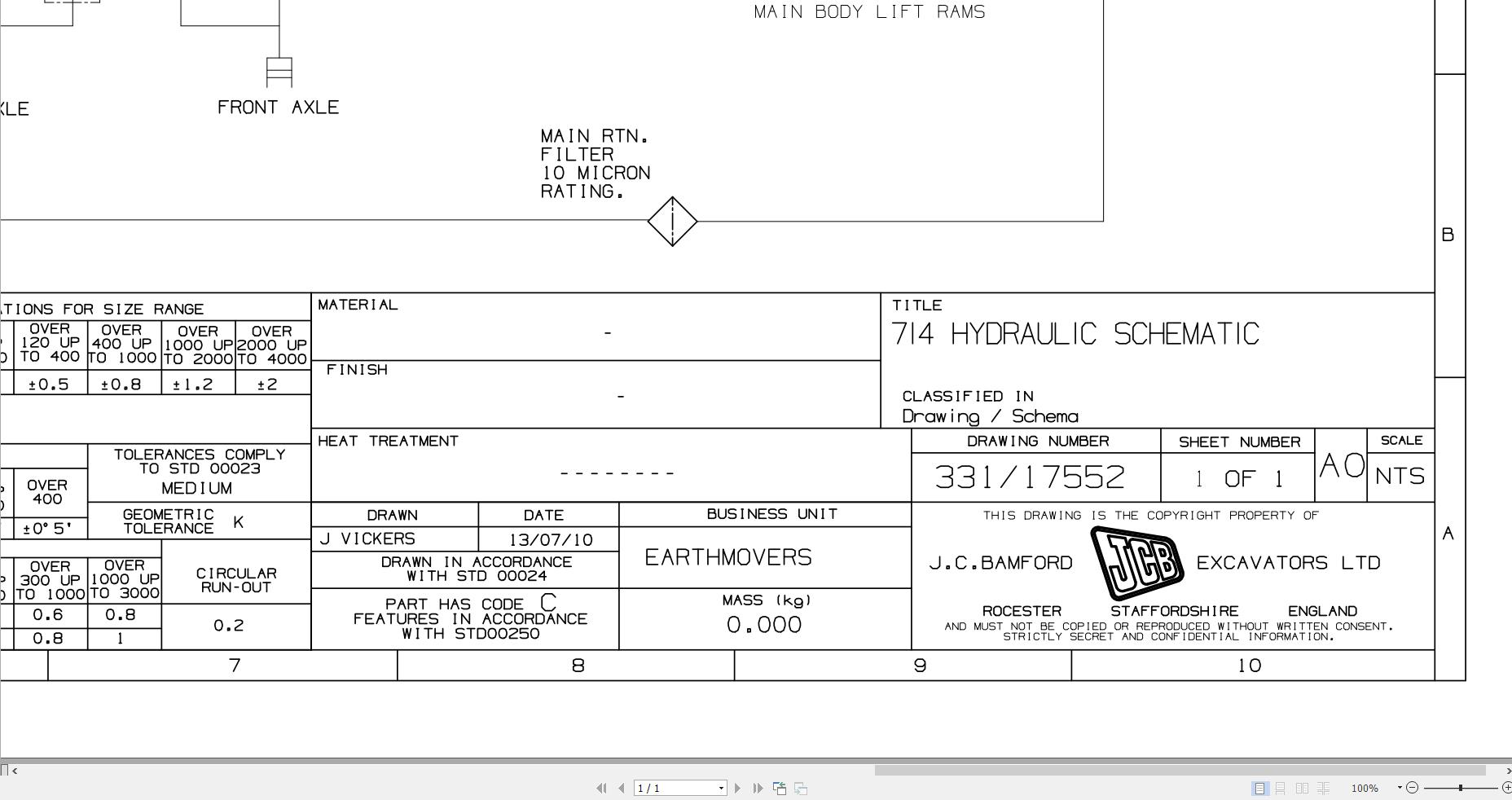 JCB Articulated Dump Truck 714 T2 2000 2010 Hydraulic Diagram (1)