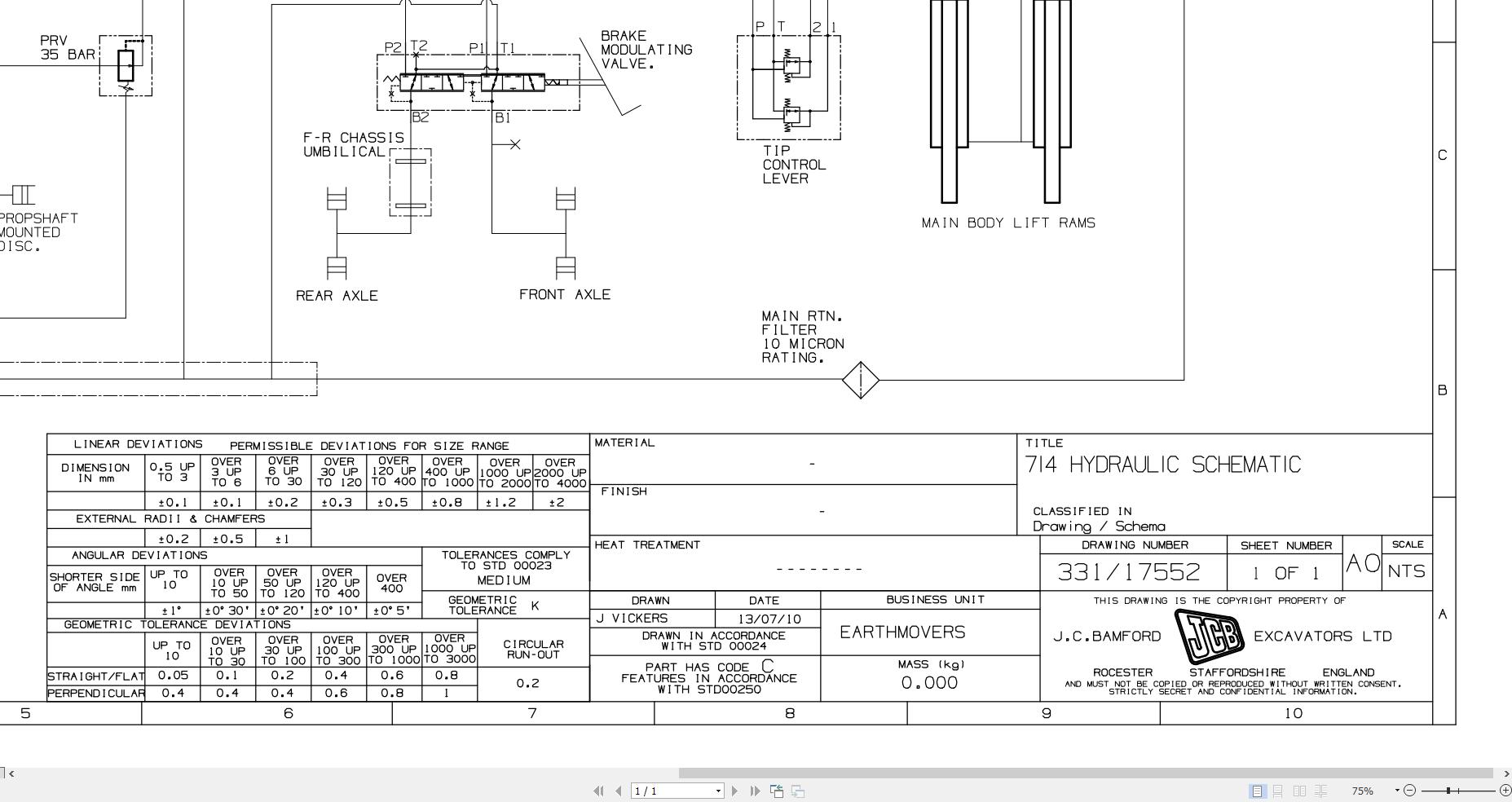 JCB Articulated Dump Truck 714 T3 2009 2015 Electrical and Hydraulic Diagram (2)
