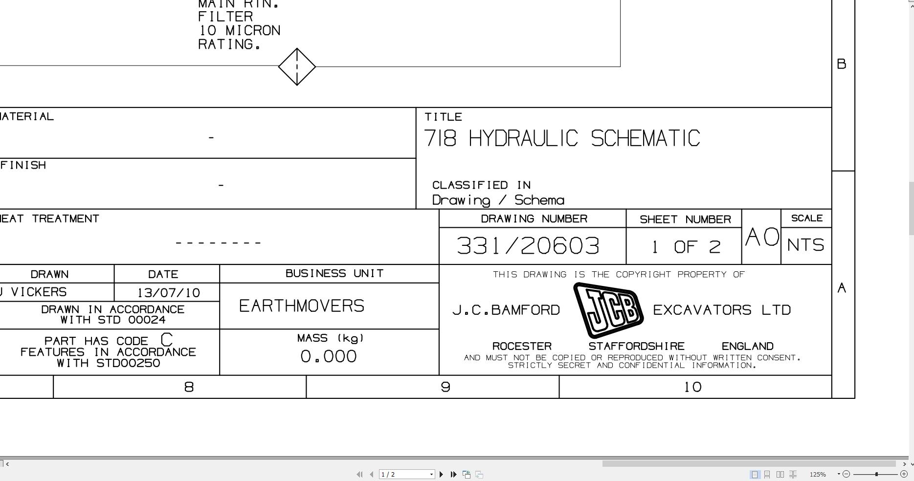 JCB Articulated Dump Truck 718 T2 2000 2009 Hydraulic Diagram (1)