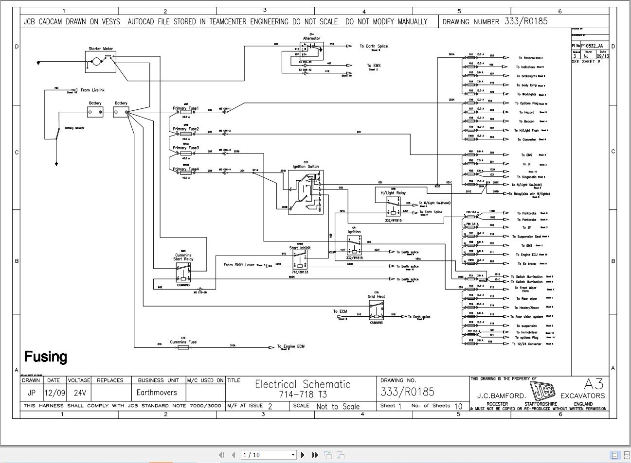 JCB Articulated Dump Truck 718 T3 2009 2014 Electrical and Hydraulic Diagram (1)