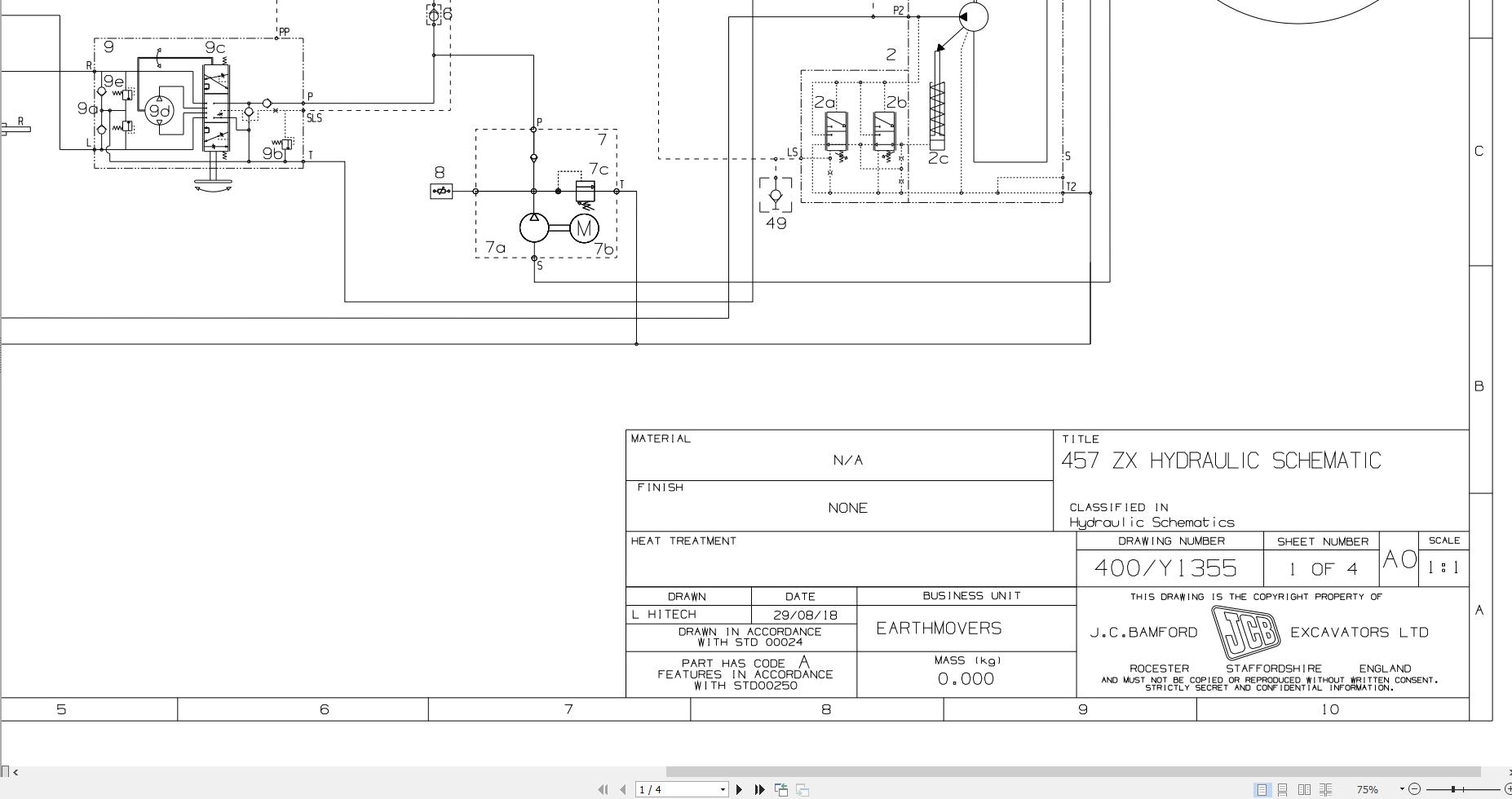 JCB Articulated Dump Truck 718 T3 2009 2014 Electrical and Hydraulic Diagram (2)
