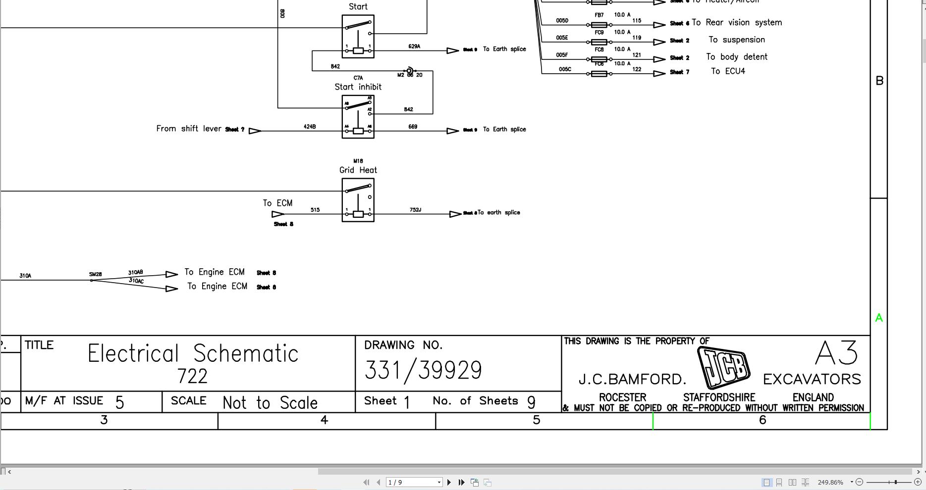 JCB Articulated Dump Truck 722 T3 2006 2013 Electrical Diagram (1)