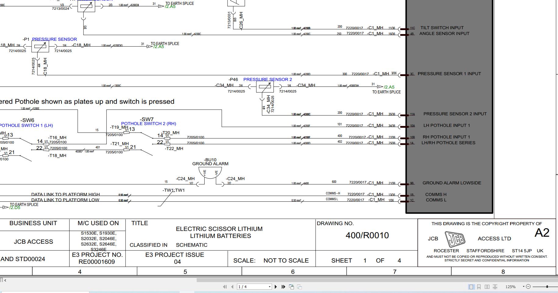 JCB Electric Scissor S1530E CSZ 2017 2020 Electrical and Hydraulic Diagram (1)