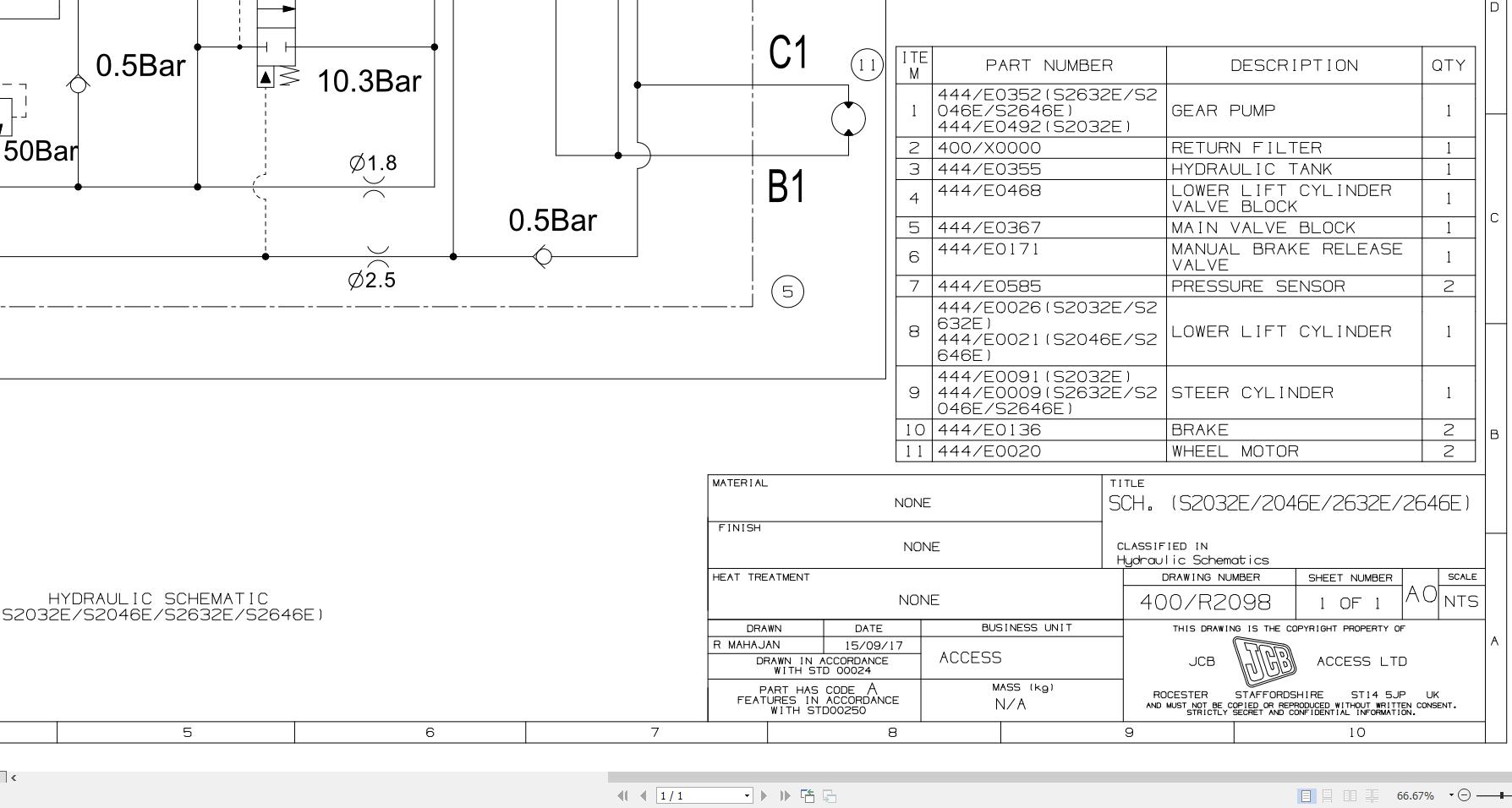 JCB Electric Scissor S2032E CSZ 2011 2021 Electrical and Hydraulic Diagram (2)
