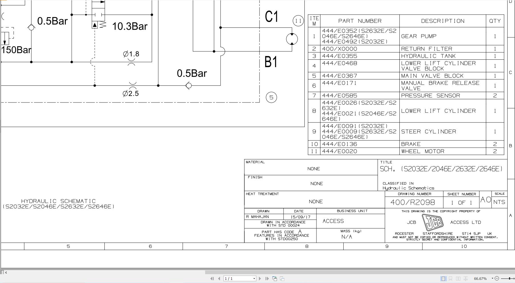 JCB Electric Scissor S2632E CSZ 2017 2021 Electrical and Hydraulic Diagram (2)