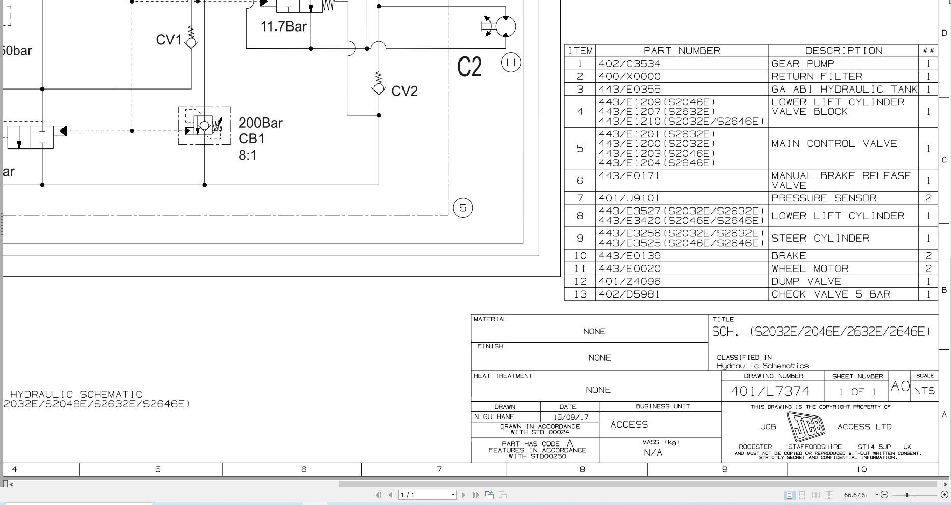 JCB Electric Scissor S2646E RAJ 2021 2024 Electrical and Hydraulic Diagram (2)
