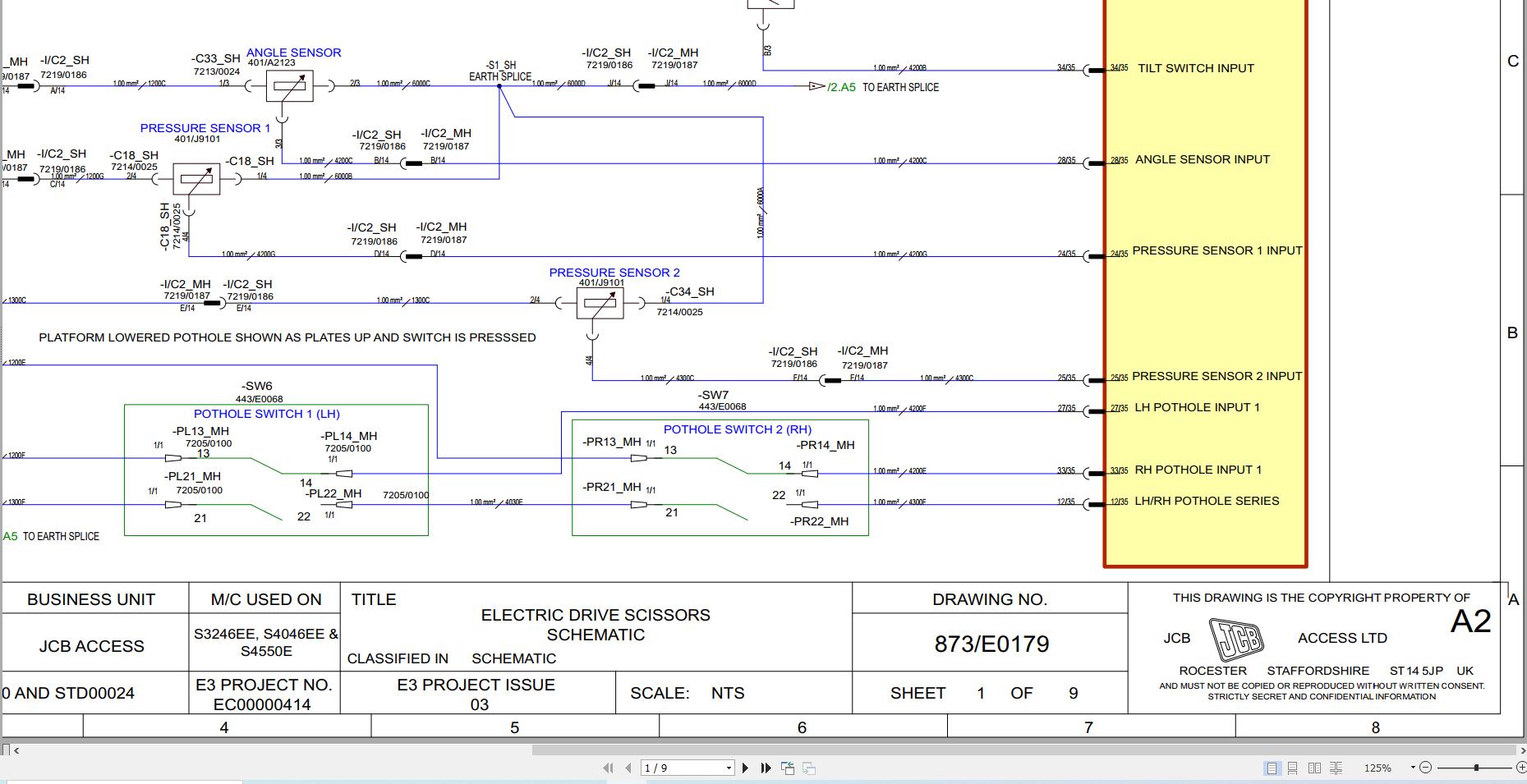 JCB Electric Scissor S4046E EDRV TZ RAJ 2023 2025 Electrical and Hydraulic Diagram (1)