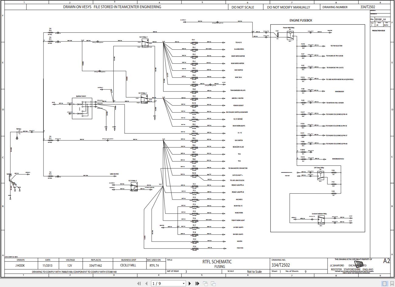 JCB Forklift 926 4 T4F 2014 2021 Electrical and Hydraulic Diagram (1)